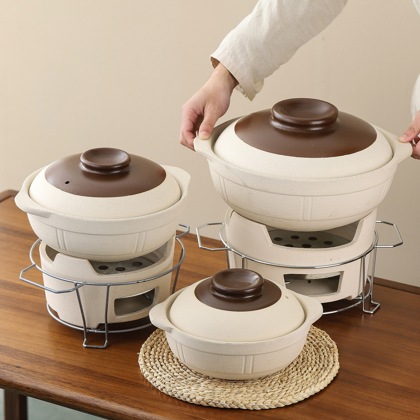 老式土砂锅陶瓷炖锅家用打边炉炭炉火锅燃气可干烧煲仔饭沙锅煲汤