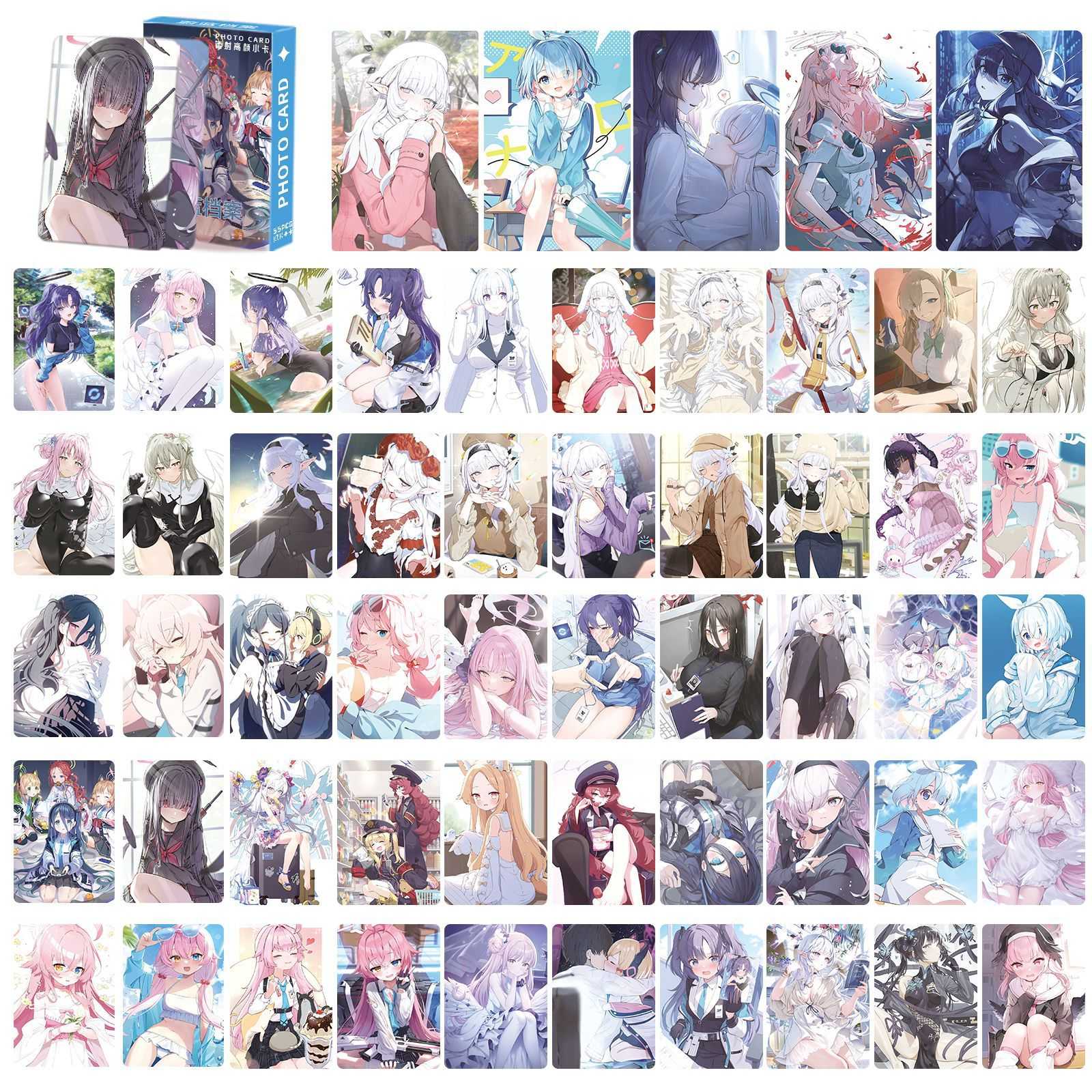 蔚蓝档案卡片镭射覆膜小卡55张碧蓝档案wiki卡片画册图集手游周边