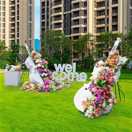 立体广告字欢迎回家雕塑园林户外小区礼盒铁艺玻璃钢热气球装饰