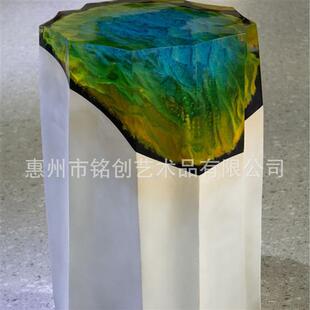 酒店大型抽象艺术摆件高级落地轻奢玄关玻璃钢透明树脂雕塑
