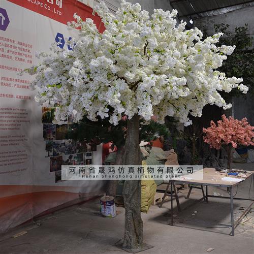 大型白色樱花树玻璃钢仿真树假树人造樱花树加密樱花枝仿真桃花树