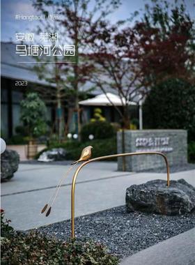 不锈钢仙鹤雕塑火烈鸟庭院水池样板间摆件可定制景观户外广场公园