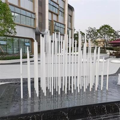 不锈钢雕塑管山灯光艺术装置抽象广场不锈钢金属风动艺术装置造型