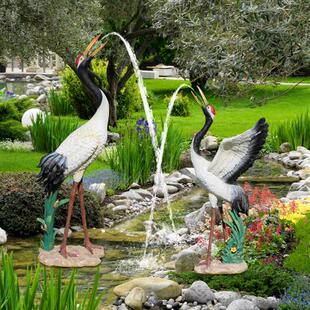 户外喷泉装饰玻璃钢吐水大型工艺品新加坡鱼尾狮摆件园林景观雕塑