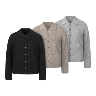 paris style羊毛华夫格row风静奢针织开衫上衣春秋毛衣外套男女