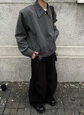 Paris style骑士护手夹克短宽立体剪裁bomber外套先锋J97面料潮男