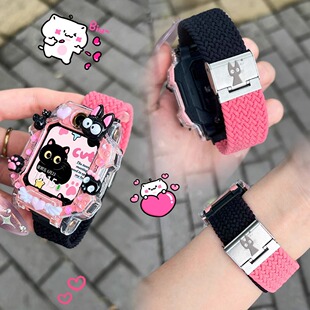 Z7尼龙编织镭雕图案Z6 Z8少年版 适用小天才电话手表表带z10