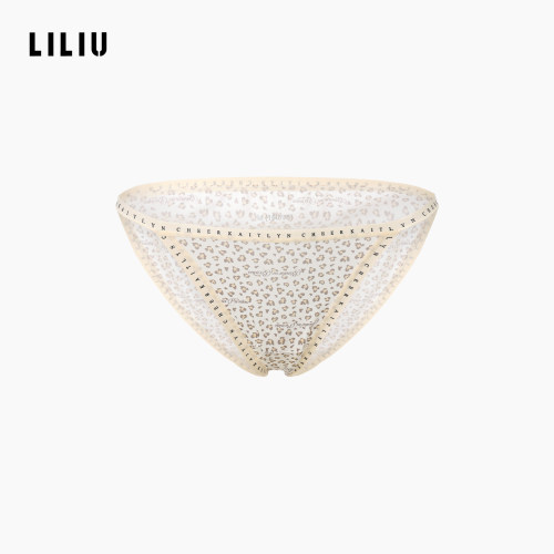 LILIU豹纹高开叉低腰三角裤