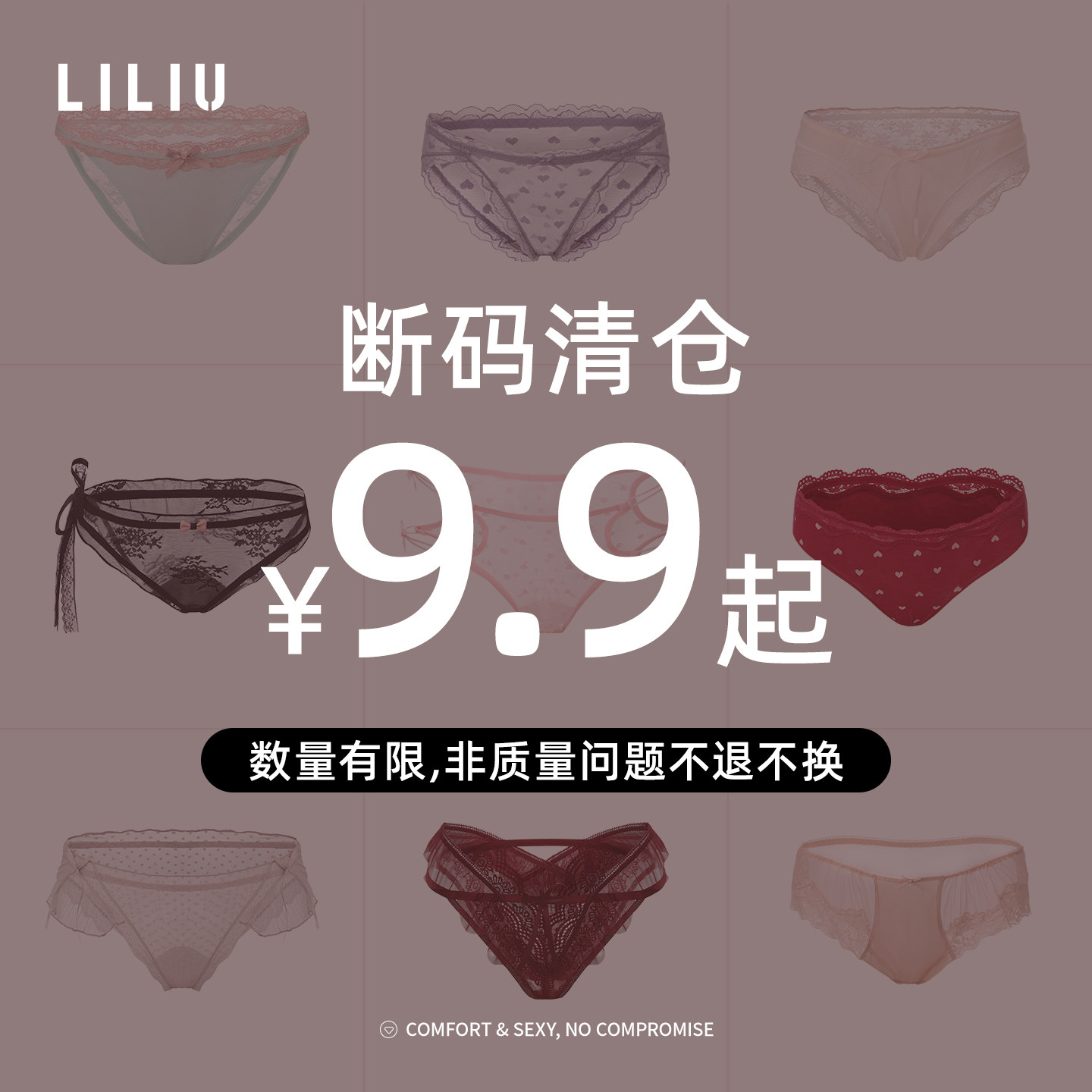 【清仓促销】蕾丝镂空纯欲性感内裤纯欲网纱低腰女士三角裤丁字裤