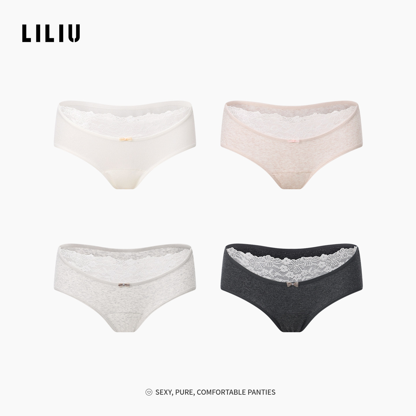 LILIU纯棉抑菌加长裆女三角裤图片