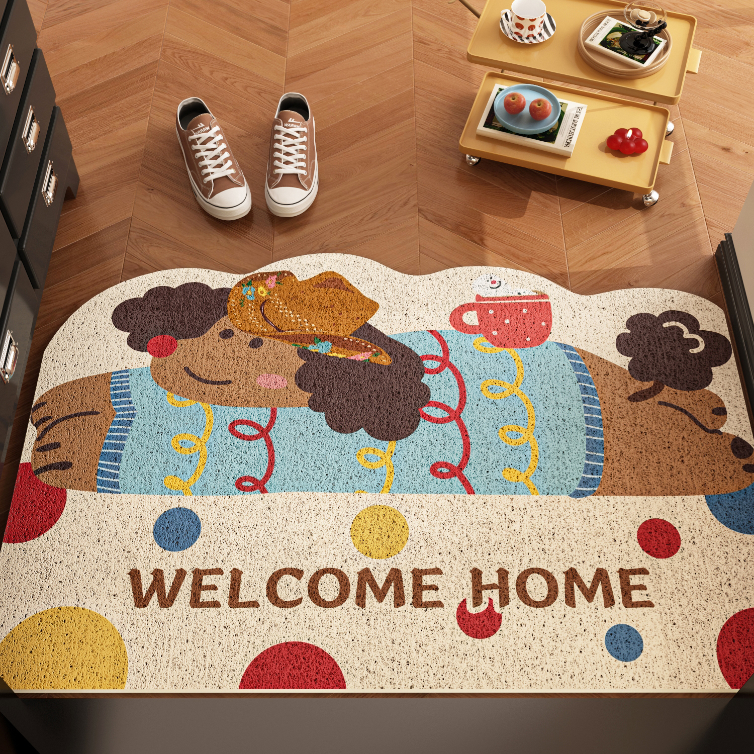 美式卡通丝圈蹭土除尘入户门地垫