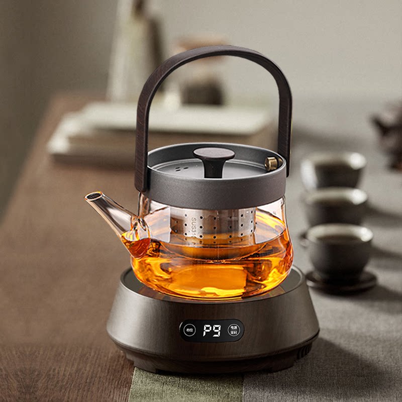 【清仓特价】圆形电陶炉煮茶器玻璃煮茶壶黑茶白茶普洱烧水壶家用