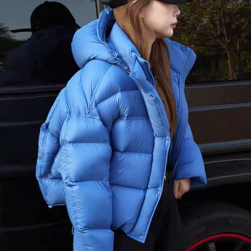 韩系泡芙龟背连帽棉服女2025冬季新款短款宽松加厚保暖棉衣外套潮