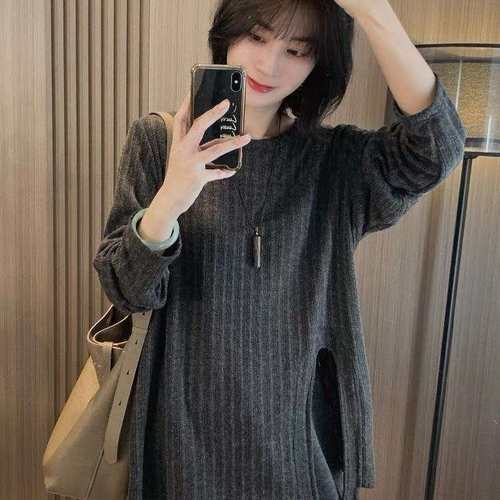 不规则针织衫长袖T恤女秋季新款