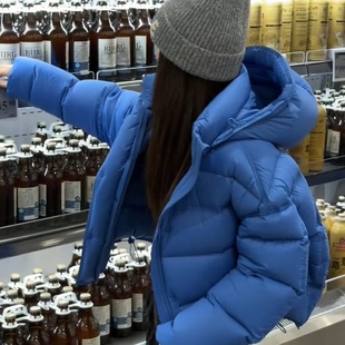 韩系泡芙龟背连帽棉服女2025冬季 宽松百搭加厚保暖棉衣外套潮 新款