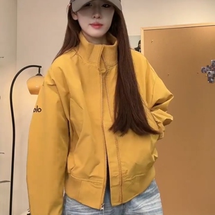 高级感宽松时尚 新款 显瘦百搭休闲上衣 外套女2025秋季 韩系立领短款