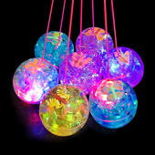 弹力球发光玩具闪光水晶球回弹跳跳球儿童玩具跨年过年摆摊小商品