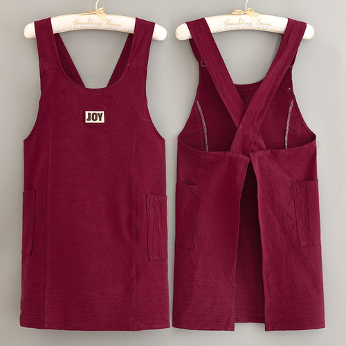 新款棉皱布简约可定制围裙罩衣