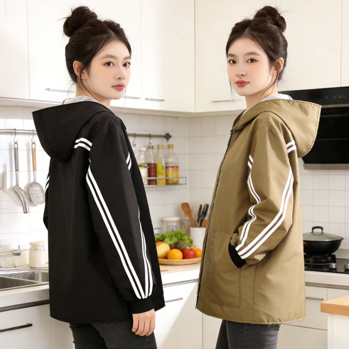 长袖耐穿防泼水舒适围裙耐脏防油透气厨房餐饮罩衣外穿干活工作服