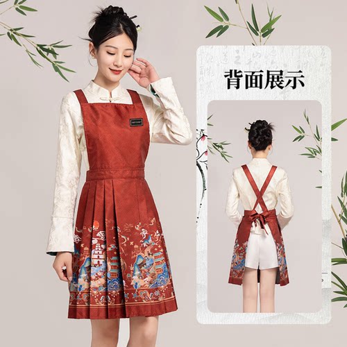 围腰交叉带防泼水围裙耐污罩衣女