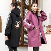 冬季 加绒加厚罩衣家用长袖 围裙定制厨房防风工作服女护衣大褂外套