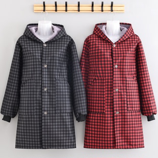 25年冬季 抗风加绒加厚御寒长绒工作服外穿保暖加肥加大罩衣围裙