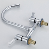 铜 冷热15公分 孔距20cm双孔洗手盆立式 150mm孔距老式 面盆水龙头