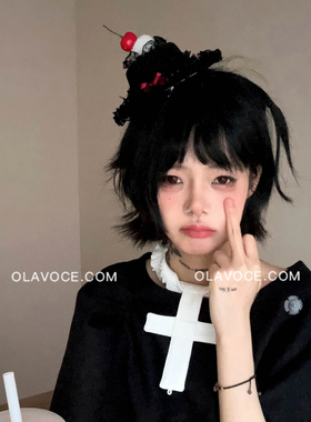 HBD~ola原创小众蕾丝小礼帽女蝴蝶结甜酷头饰辣妹小蛋糕拍照帽子