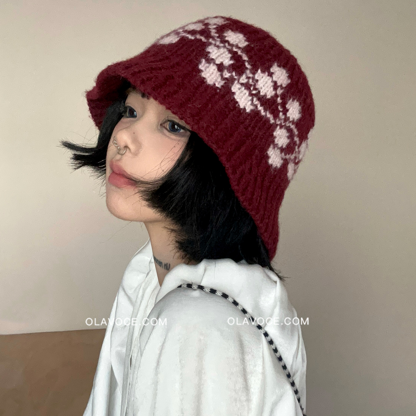 韩系复古提花渔夫帽保暖显脸小