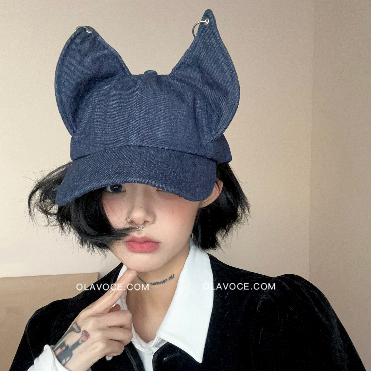 小众个性狐狸耳朵牛仔棒球帽