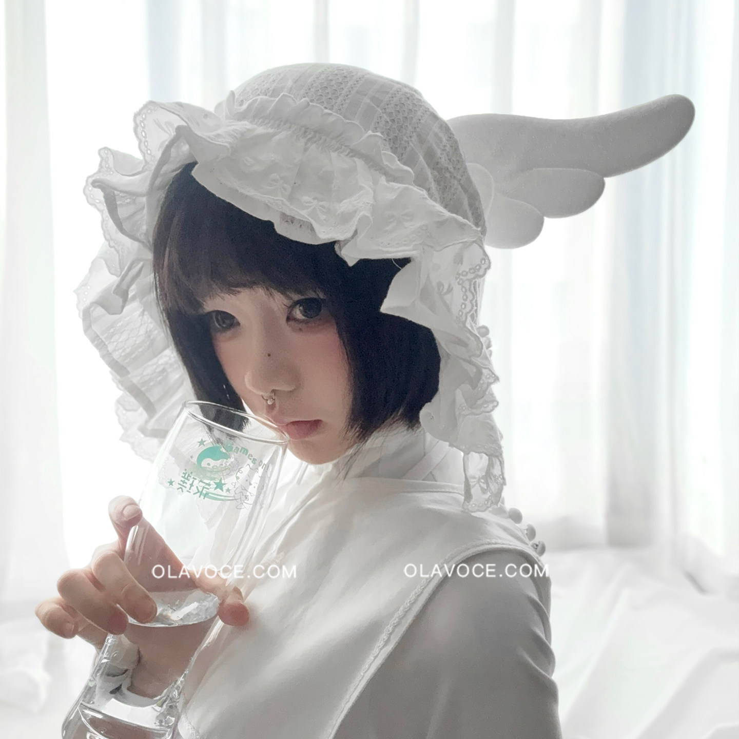 甜美Lolita天使羽翼蕾丝包头帽