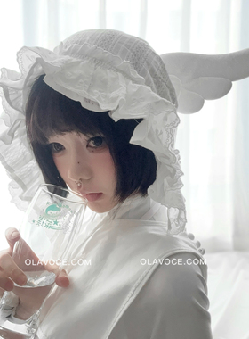 甜美Lolita天使羽翼蕾丝包头帽