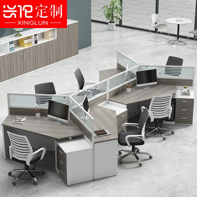 创意办公家具6人位职员办公桌3人位屏风办公电脑桌椅组合简约现代