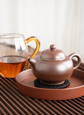 钦州坭兴陶柴烧华颖壶纯手工高端紫陶泡茶壶古龙窑烧制功夫茶具