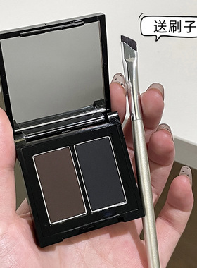 眼线下至一盘搞定!水溶性双色眼线粉 棕色黑色显色哑光自然眉粉女