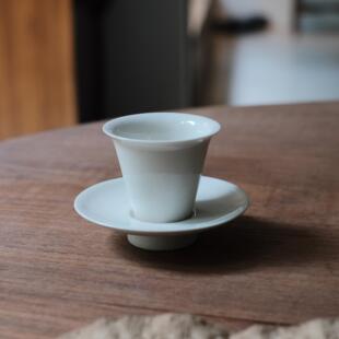 无小茶杯陶瓷空青主人茶杯高档精致景德镇主人杯单杯草木灰茶具 元