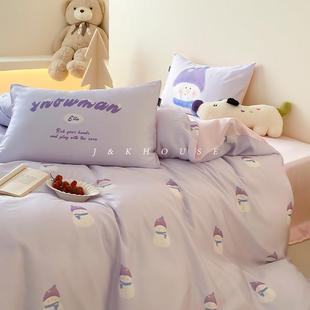 凉感印花床单床上用品 天丝四件套2025新款 Lovely 卡通可爱春夏季