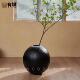 实木墩子圆球花器侘寂风碳化黑装 饰摆件民宿酒店根雕花瓶插花饰品