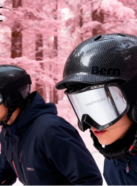 2526年新款专业滑雪盔bern同款单双板亚洲板滑雪装备护具成人男女