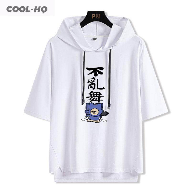 魔物猎人世界呆猫太刀侠不登龙连帽短袖T恤二次元五分半袖衣服男