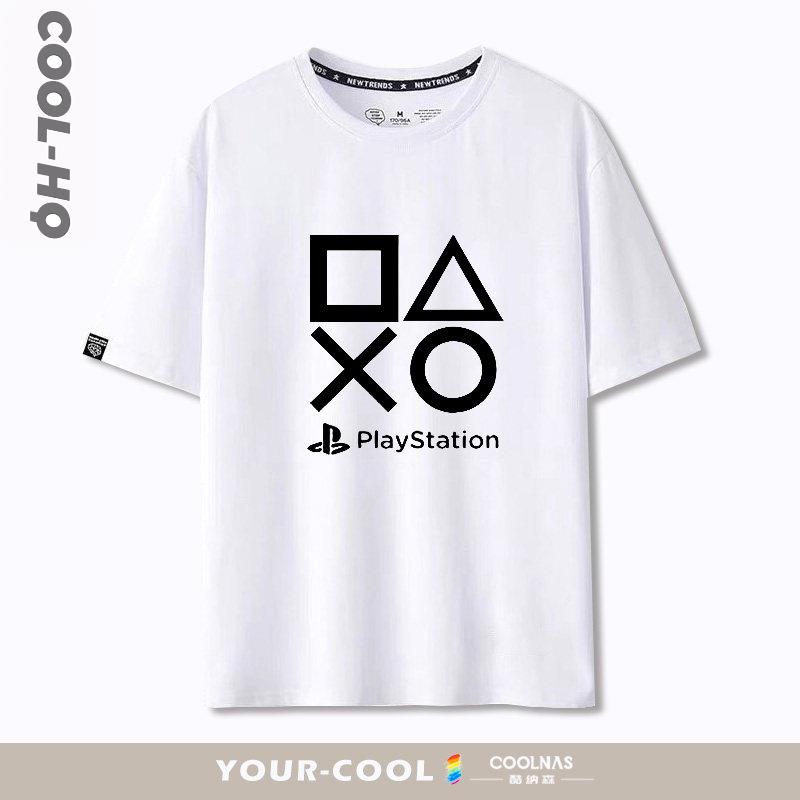 playstation索尼PS游戏机ps4经典logo男士短袖t恤纯棉宽松大码夏