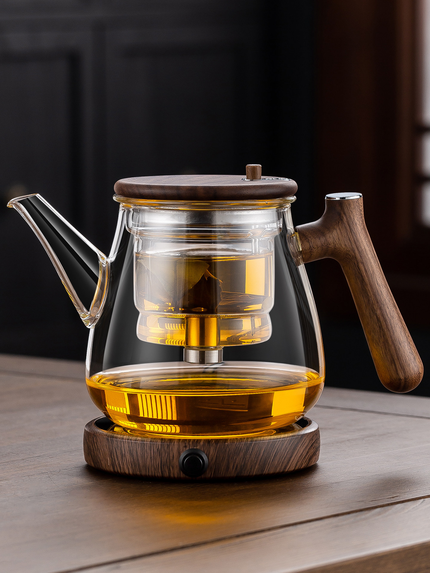 新款飘逸杯泡茶壶全玻璃内胆一键过滤茶水分离泡茶杯办公室冲茶器