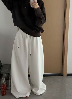 美式复古慵懒风爵士街舞阔腿卫裤男女春秋季宽松休闲拖地运动长裤