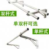 折叠晾衣架阳台不锈钢晾衣杆固定式 单双杆挂衣杆免打孔 晒衣杆侧装