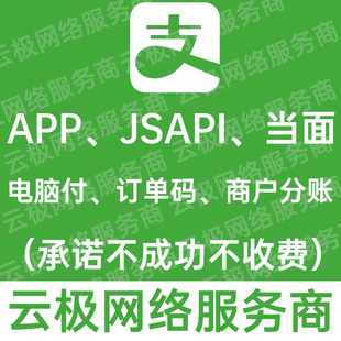 支付宝商户APP支付商家分账当面电脑网站H5支付申请JSAPI支付手机