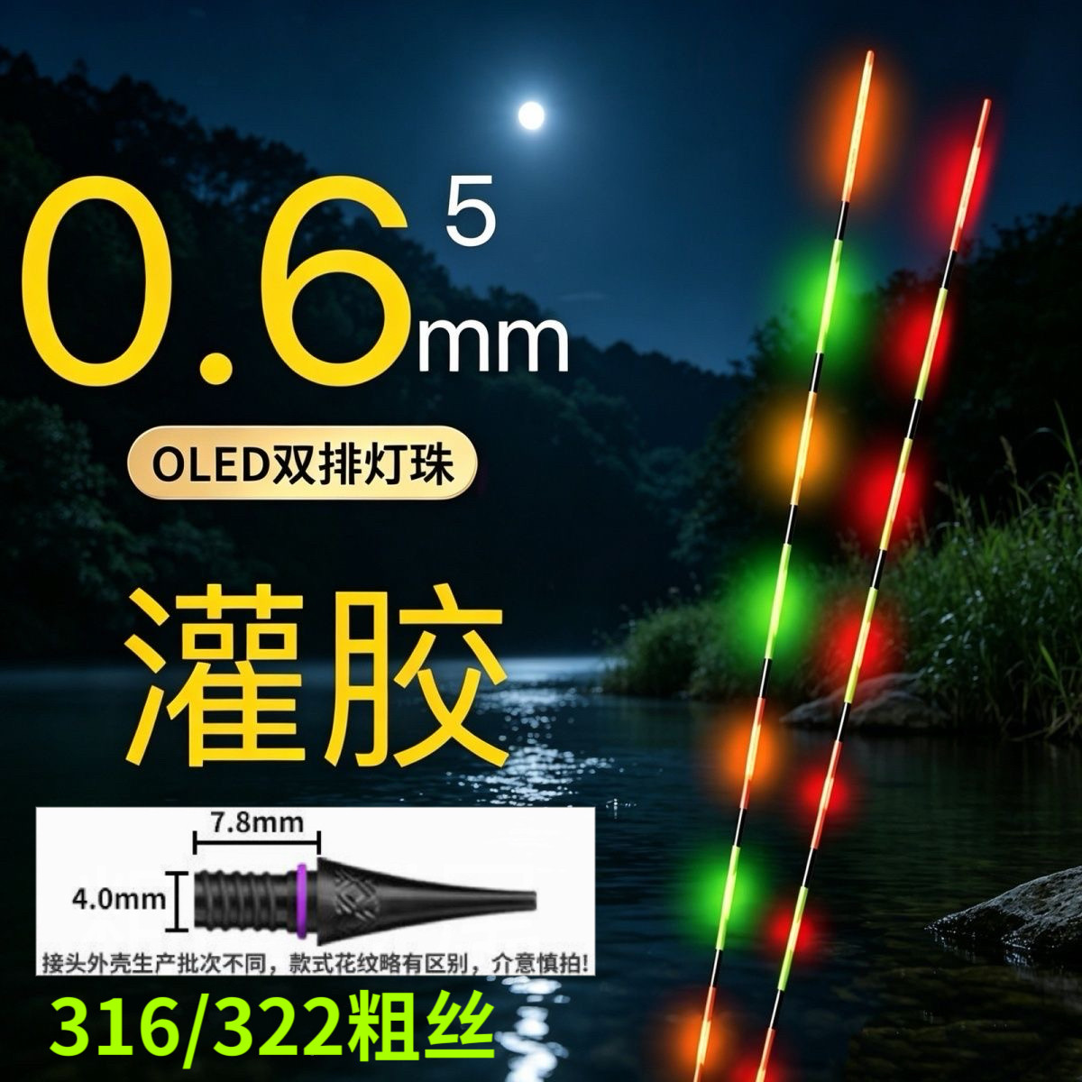 316/322超亮0.65LED粗丝