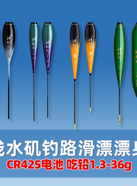 1.3-36克浅水矶钓滑漂电子夜光漂漂身配件远投大物路滑漂身CR425