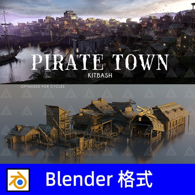 35组低多边形木屋Blender木屋城镇资产3D模型Artstation