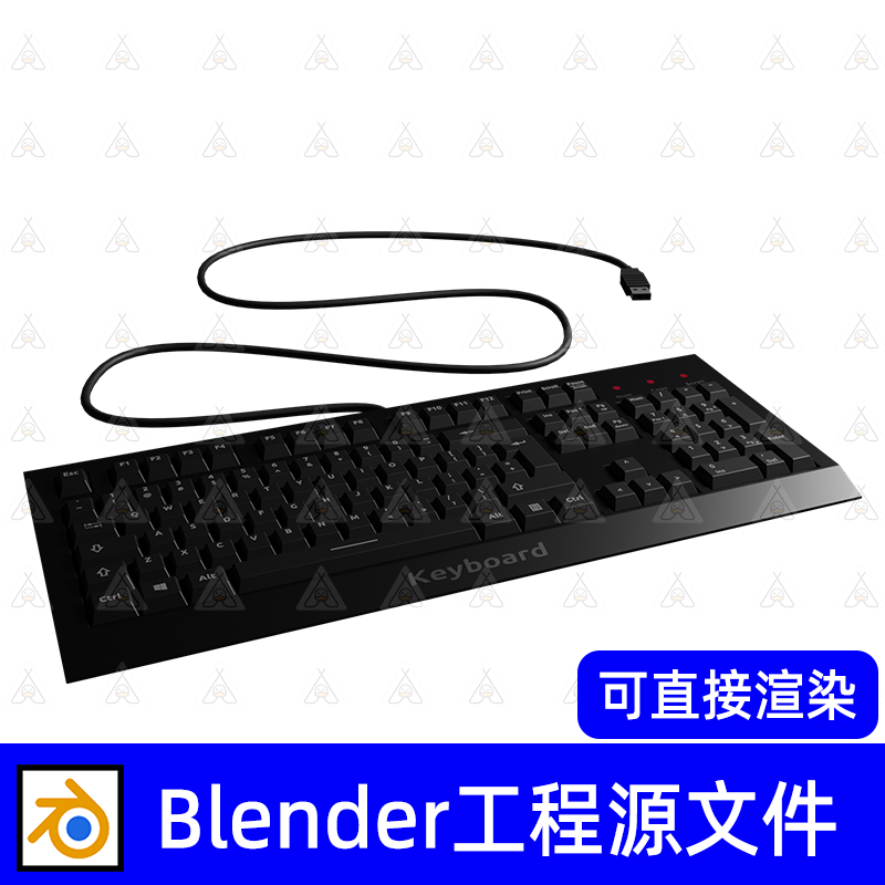 键盘带线键盘低面3D模型Blender场景模型素材工程文件