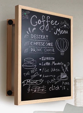 磁吸商用门头黑板留言板可翻盖家用遮挡电表箱装饰壁画 画免打孔